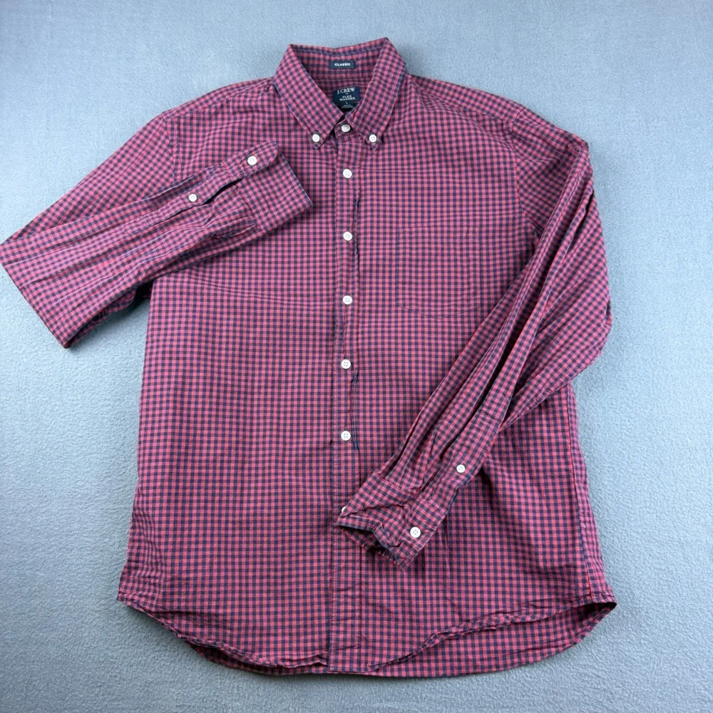 J Crew Shirt Men's L Classic Fit Oxford OXBD Plaid Wash Gingham Check Lot of 4